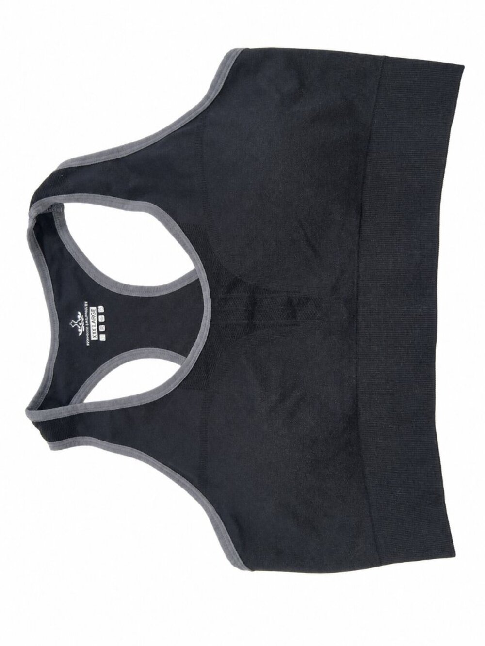Women’s 3XL Black Gray Crisscross Back Sports Bra Wireless Activewear